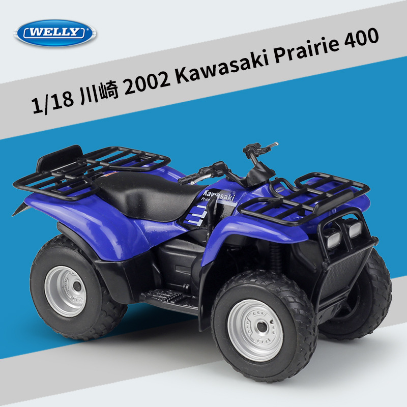 Welly 1:18 Kawasaki 2002 Kawasaki Prairie 400 Beach Motorcycle Alloy Model