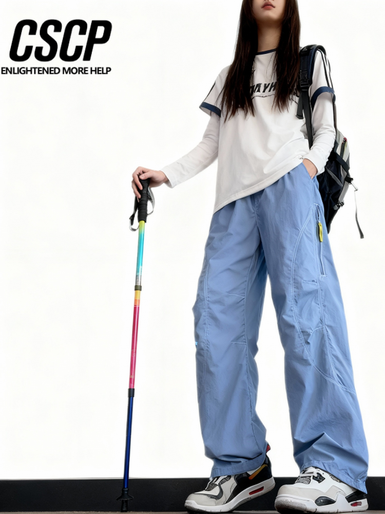 Spring and Autumn Mountain Series Outdoor Hardshell Loose Fit Women's Tactical Pants American Style Casual Waterproof Hiking and Mountaineering Pants Cool and Trendy