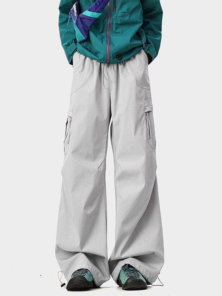 Outdoor Mountain-Style Water-Repellent Tactical Pants for Men and Women, Autumn Functional Wind-Resistant Pleated Paratrooper Pants, Hiking and Mountaineering Sports Long Pants