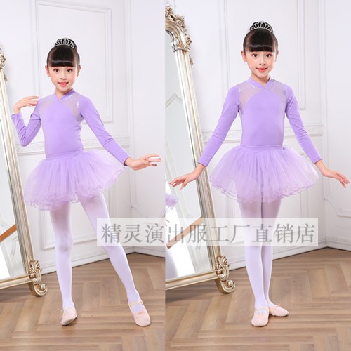 Quần áo trẻ em tập nhảy mùa thu và mùa đông dài tay Latin múa ba lê Trung Quốc cô gái thể dục dụng cụ kiểm tra hiệu suất quần áo cotton shop quần áo trẻ em đẹp