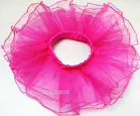006#Четырехслойная резинка из органзы на талии, розово-красная