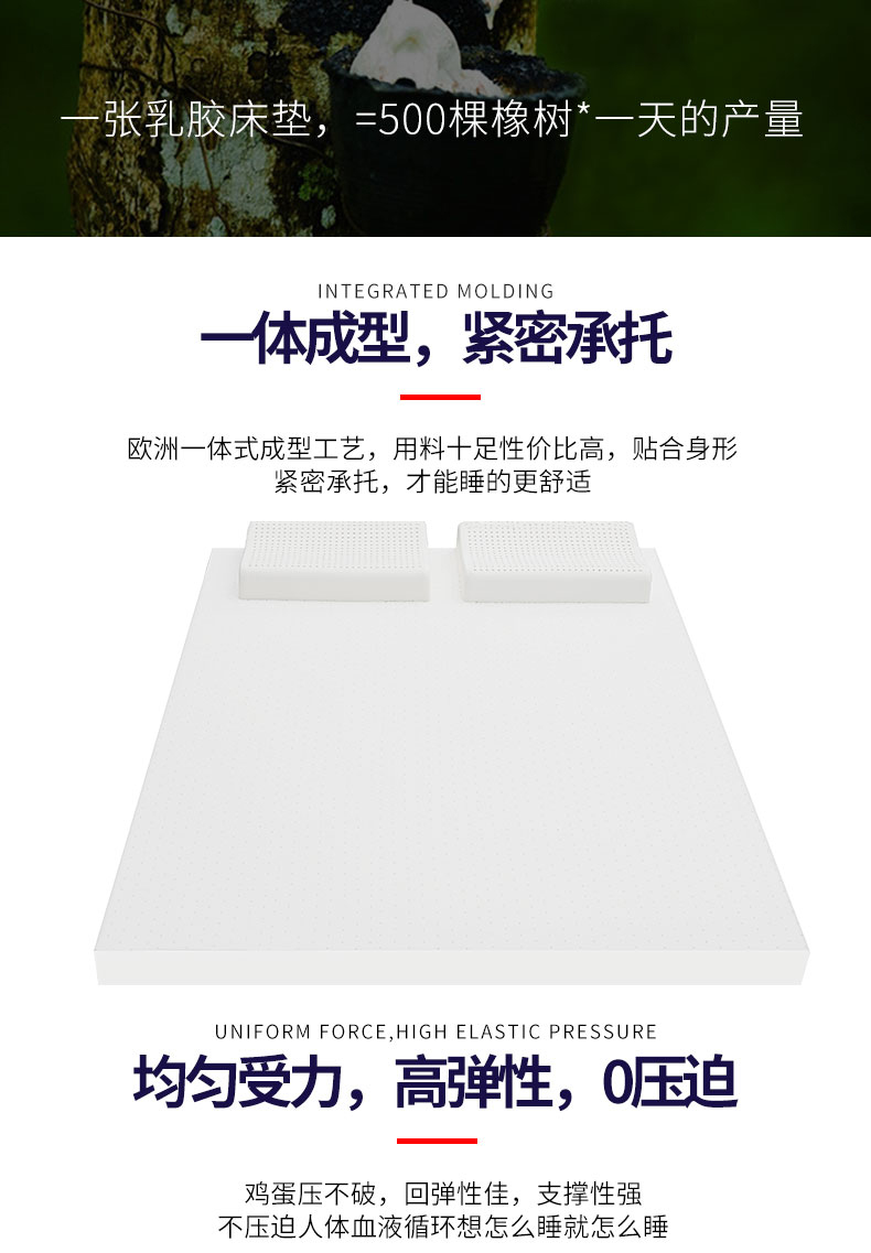 AIDEFU Thái Lan nhập khẩu tự nhiên latex nệm cao su thiên nhiên 1,5m /1.8 m giường nệm có thể được tùy chỉnh - Nệm nệm cao su thiên nhiên