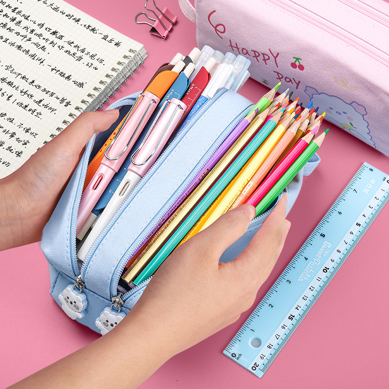 手拎笔袋女简约文具盒女小学生可爱铅笔盒文具袋男