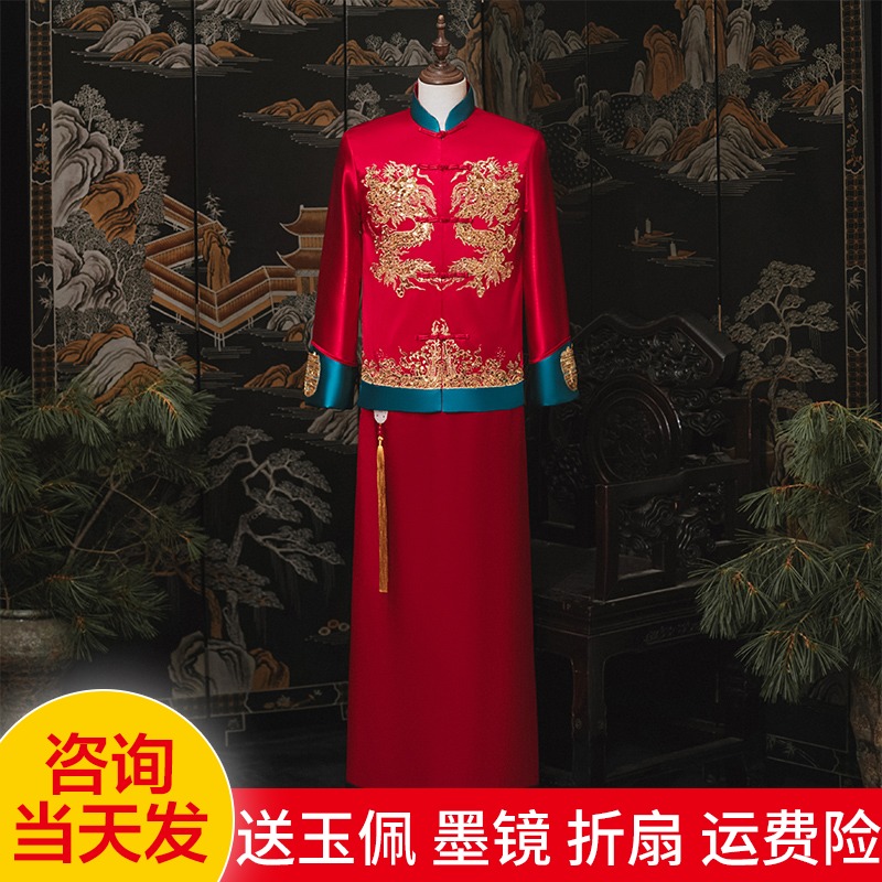 Xiuhe clothing men's wedding groom clothing Chinese dress 2022 new Tang suit toast clothing pick-up clothing show kimono