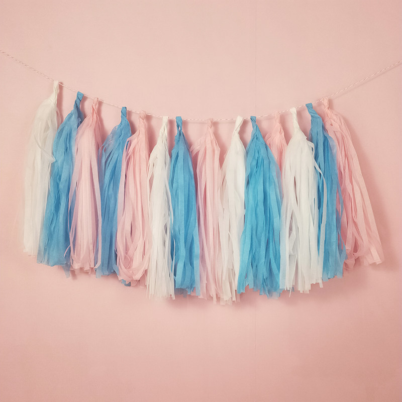 Shenzhen Paper Flow Sulla Flower Decoration Items Wedding Romantic Children Birthday Party Background Wall Arrangement Pink Ribbon