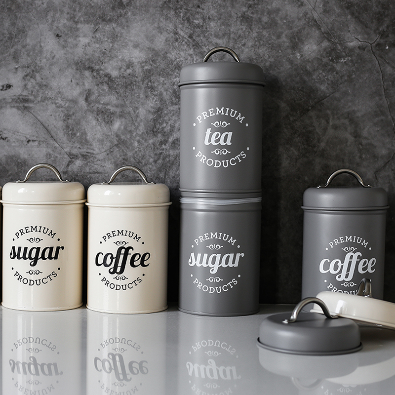KL Nordic Ins Tea Dry Fruit Jars Snack Containing Box Sealed Tank Galvanized Iron Thickened Storage Tank Suit