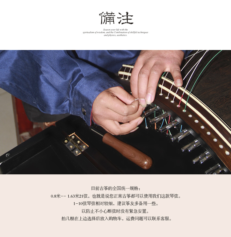 Thẻ kế thừa Chuỗi gia đình Guzheng loại nhạc cụ chung Chuỗi Một chuỗi 21 chuỗi 833042 - Phụ kiện nhạc cụ dây đàn elixir