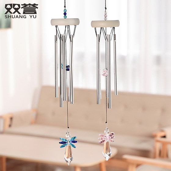 True Love Crystal Angel Wind Chime Ornament Small Fresh Home Decoration Creative Girls Gift Delicate Aluminum Rod Wind Chime