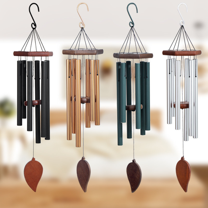 Double reputation European and American beech wood 30 inch music metal 6 tube wind chimes home outdoor garden decoration creative holiday gifts