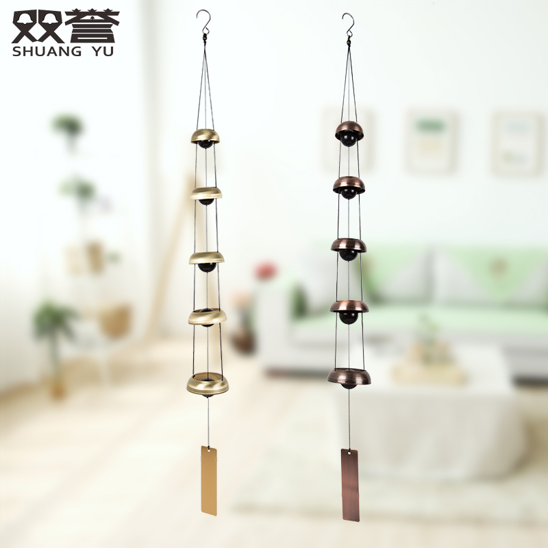 Shuangyu Japanese-style and spin Pagoda five-story blessing wind chimes Home retro iron bells Metal hanging ornaments Clear phonology