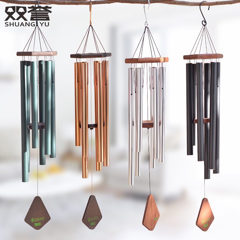 Classic solid wood 42 inch music metal 6 pipe wind chimes Home decoration wall hanging wind chimes Valentine's Day birthday gift