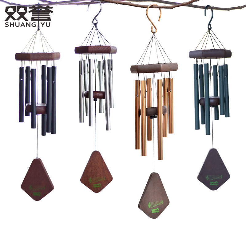Double reputation Classic solid wood music wind chimes European and American home ornament wall hanging girls birthday gift 18 inch metal 6 aluminum tube