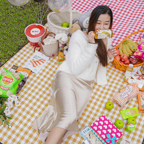 Picnic mat ins Wind outdoor picnic spring outing portable waterproof mat Net red beach picnic cloth thickened machine washable
