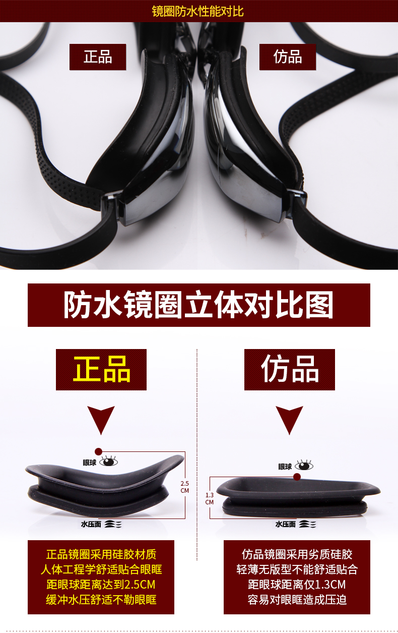 Kính bơi Yuke kính bơi chống nước HD chống sương mù cận thị khung lớn đèn phẳng số lượng nam và nữ thiết bị trẻ em kính bơi phoenix 203