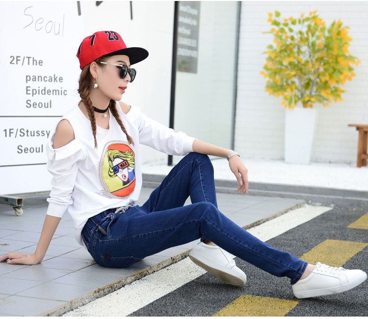 Mùa đông cộng với quần jean nhung nữ cạp cao eo thon lạnh cộng với chất béo lỏng Hàn Quốc phiên bản dài của quần dài dày cỡ lớn chân váy jean đẹp