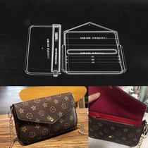 Handmade leather goods shoulder bag messenger bag card bag hand wallet diy acrylic version drawing grid pattern template