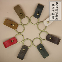 Genuine leather Winder retro cute USB storage data cable wrap strap buckle hub headset