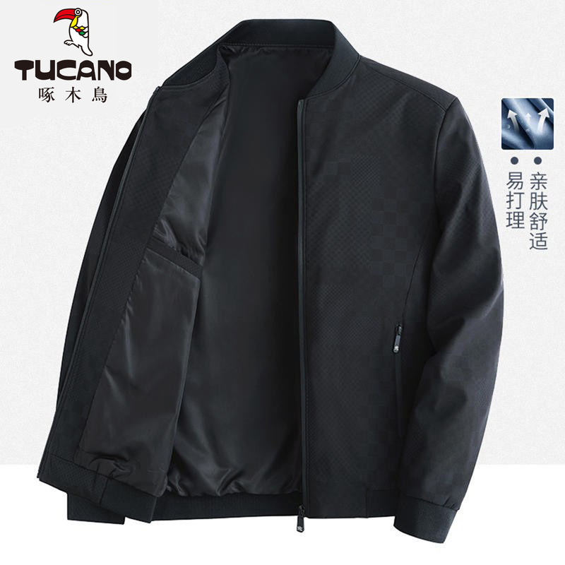 Woodpecker Men's Jacket New Baseball Style Men's Clothing 2026 Spring and Autumn Thin Top Middle-Aged Windproof Dad's Coat