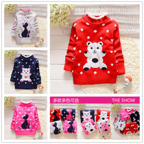 New girl in autumn and winter weaves a sweater sweater for a new baby girls cotton neck knitted sweater