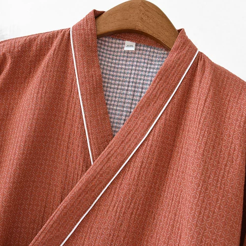 Японское кимоно для влюбленных, мужской осенний хлопковый банный халат, тонкая пижама, оверсайз