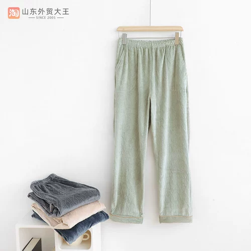 Бархатные мужские фланелевые флисовые удерживающие тепло штаны для влюбленных для отдыха, свободный крой