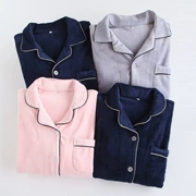 Đảo cashmere vài bộ đồ ngủ nam nữ mùa xuân và mùa thu Phiên bản Hàn Quốc của bộ đồ dịch vụ gia đình ngọt ngào mùa đông đơn giản rộng kích thước lớn