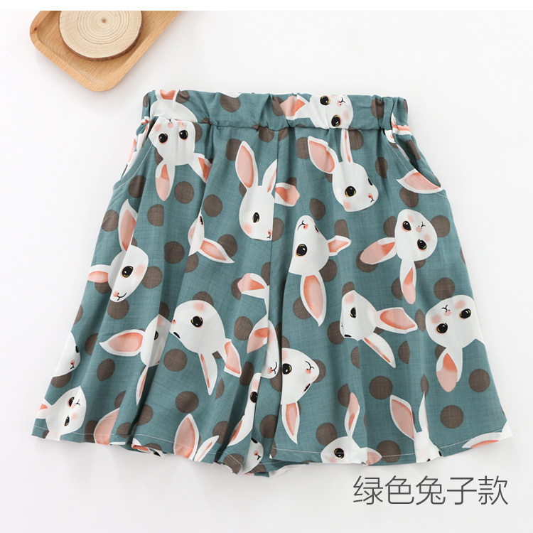 Mùa hè bông của phụ nữ quần short pajama phần mỏng quần lỏng cotton bông bông quần nhà cotton quần bãi biển lụa