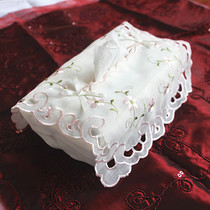 Japanese fabric embroidery tissue box set removable household tissue set wall-mounted roll paper set car paper set