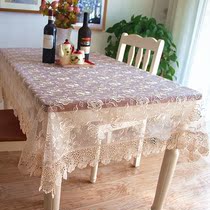 European pastoral lace embroidered table cloth embroidered tablecloth tea table towel TV cabinet flower cover cloth can be customized