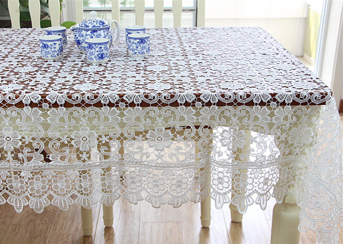 Eurostyle water soluble lace table cloth pure color hollowed-out table cloth Classical Embroidered Table Cloth Tea cloth Photography Props Customize