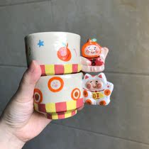 Next door Li Uncle Zhaocai cat ceramic cup handmade self-product 100ml capacity