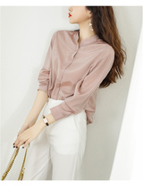 SZHZ basic commuter solid color shirt female 2020 Autumn style style design sense single breasted long sleeve straight top