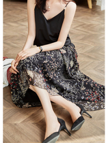 SZHZ new very careful high-quality mulberry silk floral A- shaped silk fabric slimming Tibetan meat printed summer wear