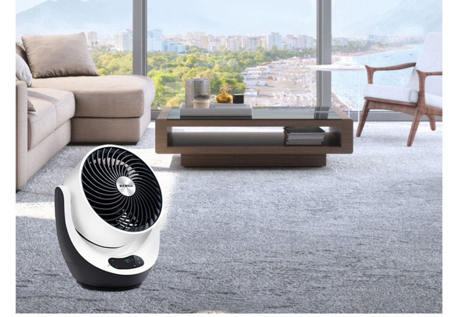 quạt sưởi sunhouse Quạt thông gió không khí Quạt điện quạt nhỏ cực yên tĩnh để bàn nhà điều khiển từ xa tuabin đối lưu lắc đầu thông minh - Quạt điện máy quạt hơi nước sunhouse