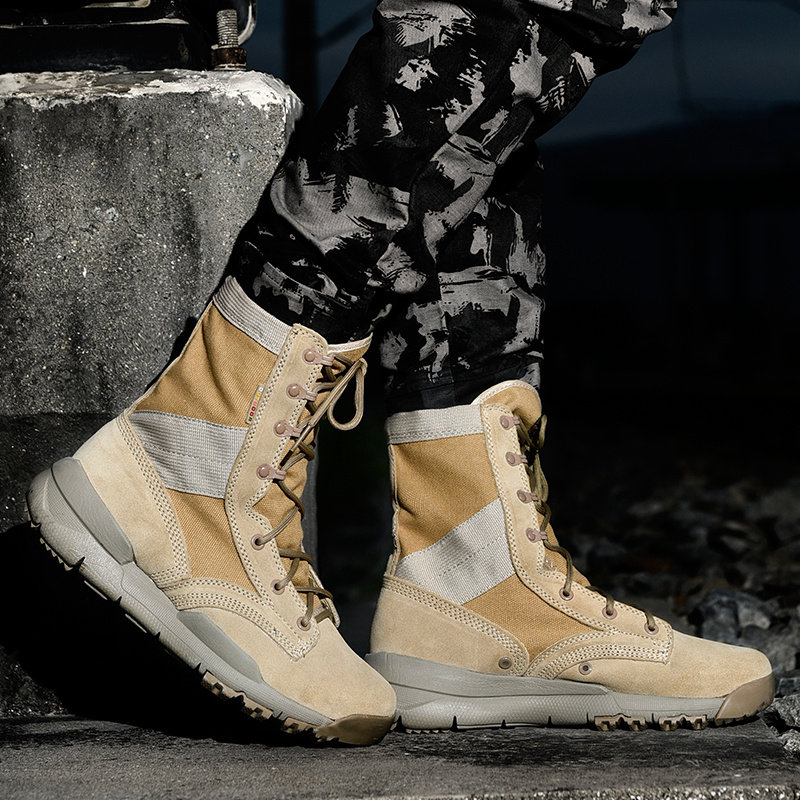 Spring and summer outdoor high-top hiking shoes men's sports and leisure hiking shoes women's lightweight breathable off-road travel desert boots