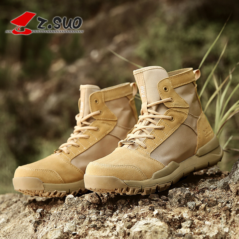 Take the real pig Martin boots men's shorts spring and autumn couple desert boots outdoor men's shoes with high cylinder shoes