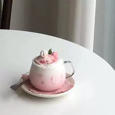 ins Net red coffee cup Hanfeng cute cafe milky cup matcha sweet Cup latte cup heat-resistant glass