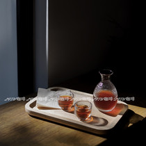 Japanese-style clear wine bottle set glass wine Wine Wine Wine hot pot home one or two white glass coffee hammer gold edge