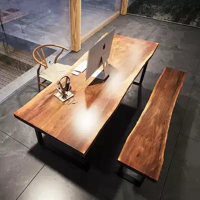 Homestay full-page log coffee table tea table and chair combination new Chinese tea table solid wood kung fu tea table tea table