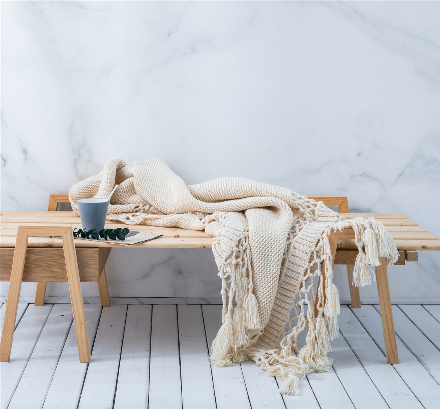 Hammock Decorative Blanket Casual American Hand Knitted Thread Blanket Sofa Cover Blanket Photo Prop Hollow Tassel Blanket Blanket