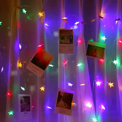 LED small colored lights, flashing lights, string lights, starry rooms, bedrooms, dorm decorations, star lights with net red lights, hanging lights