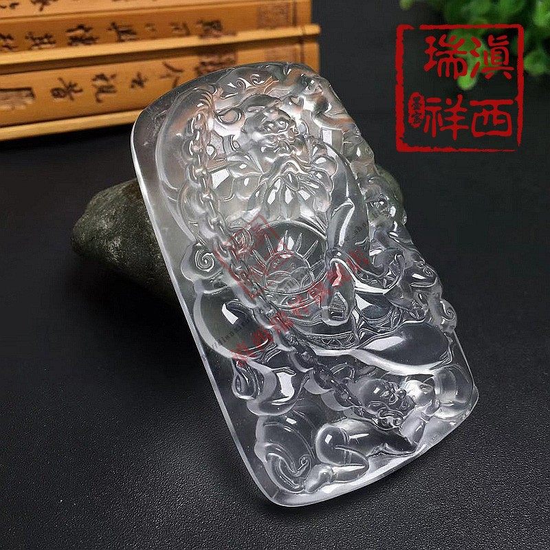Yunnan Xiruxiang Heaven Division Zhong Kuei Ghostbuster Jade Jade Pendant Men Necklace Women's Necklaces Women's Necklaces Foam Jade Water Foam