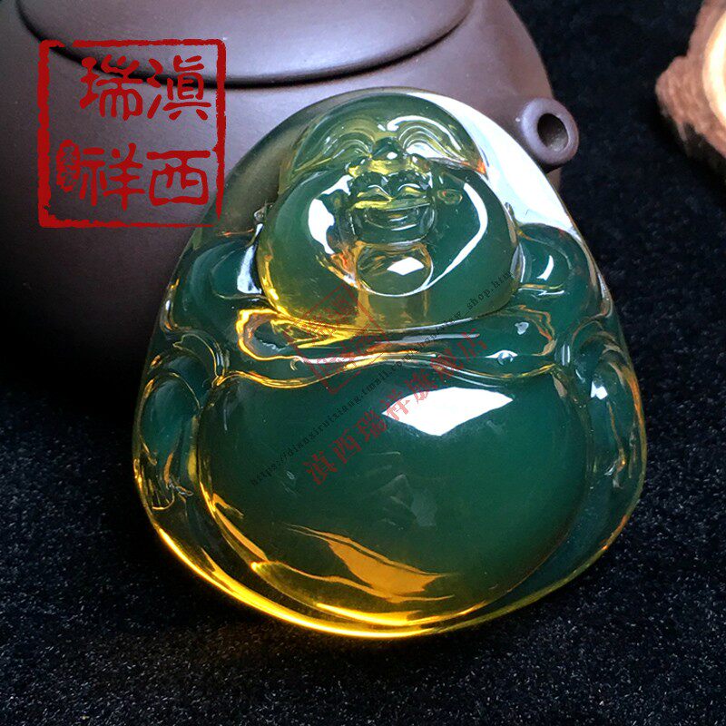 Yunnan Xiruxiang Natural A Cargo Myanmar Amber High White Blue Grand Lever pendant male pendant woman with certificate