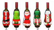 Mini Christmas Apron Red Wine Bottle Cover Christmas Supplies Decoration Bar KTV Wine Bottle Cover