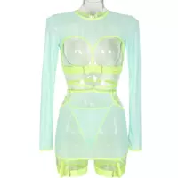 Light green patchwork fluorescent green