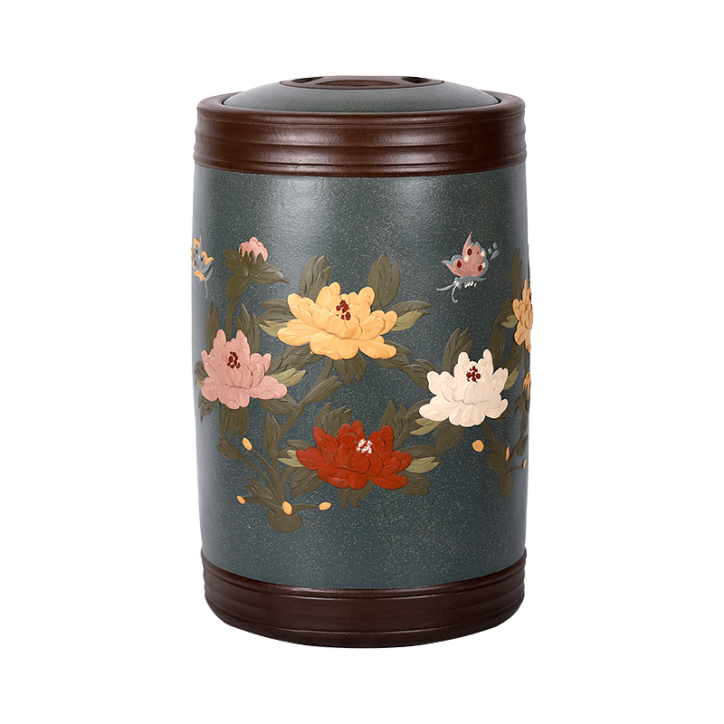 Yixing purple sand tea pot oversized puer tea cake storage tanks to wake receives ceramic tea urn home sealed container