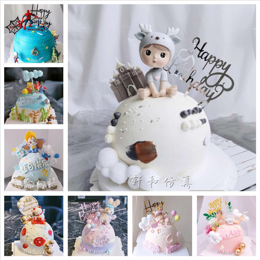 Net Red Spherical Simulation Cake Model Innovation Little Prince Princess Deer Baby Cartoon Cartoon Cartoon Birthday Cake Samples-Taobao