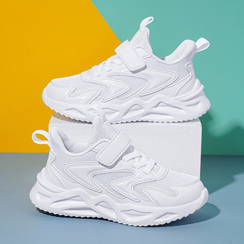 Brand children's shoes boys' white shoes 2023 new spring and autumn children's mesh breathable girls' middle and big children's sports shoes