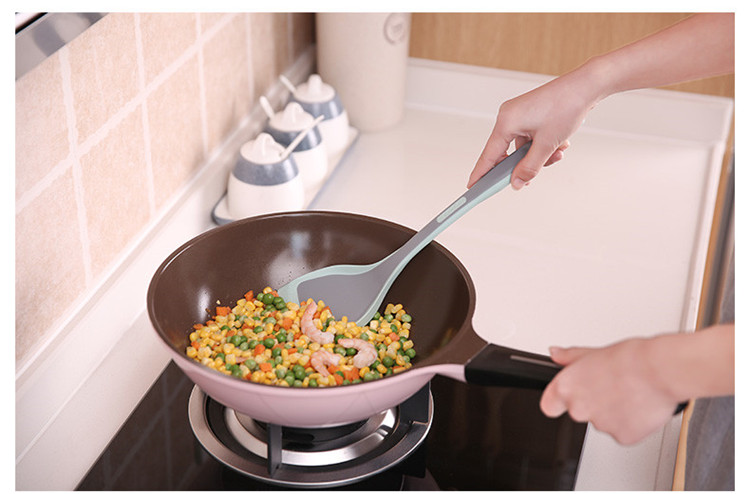 Nhật bản không dính đặc biệt chịu nhiệt độ cao silicone thìa đặt đồ dùng gia đình dài xử lý nấu ăn xẻng súp muỗng xẻng muỗng