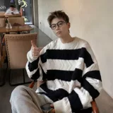 Демисезонный свитер, трикотажный кардиган для влюбленных для отдыха, круглый воротник, оверсайз